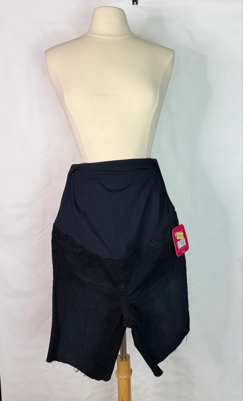 Isabel Maternity Bermuda Denim ShortWith Crossover Panel